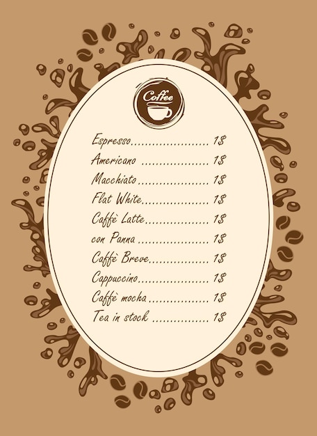 Lista Menu Gorących Napojów