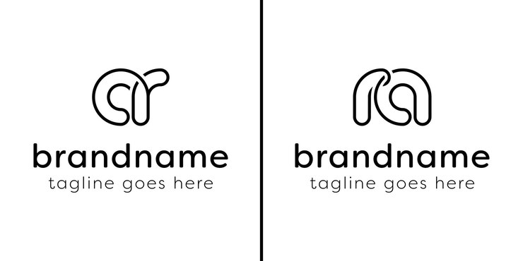 Wektor listy ar i ra monogram line logo odpowiednie dla każdej firmy z inicjałami ra lub ar