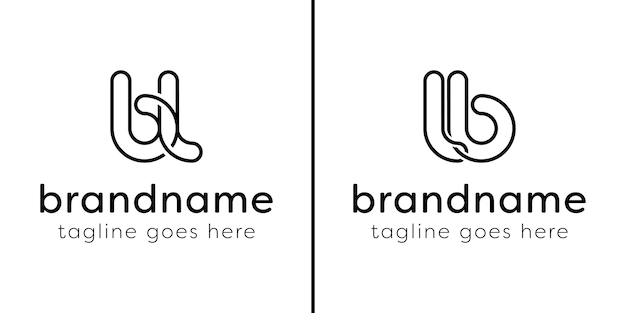 Listy BL i LB Monogram Line Logo odpowiednie dla każdej firmy z inicjałami LB lub BL