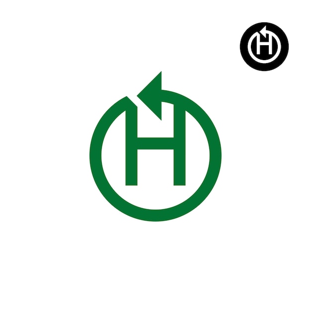 Plik wektorowy listy h reset strzała lub dowolny projekt logo re
