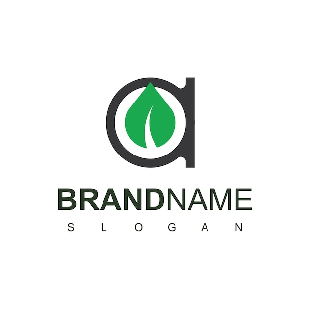 Plik wektorowy litera a logo z elementem liścia nowoczesne naturalne logo firmy rolniczej