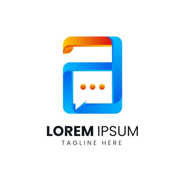 Litera a z kreatywnym logo czatu