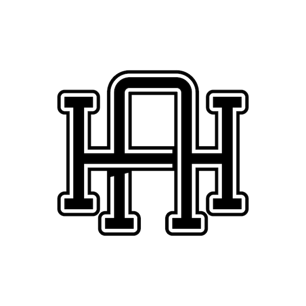 Litera Ah Monogram Minimalne Inicjały Logo Ha