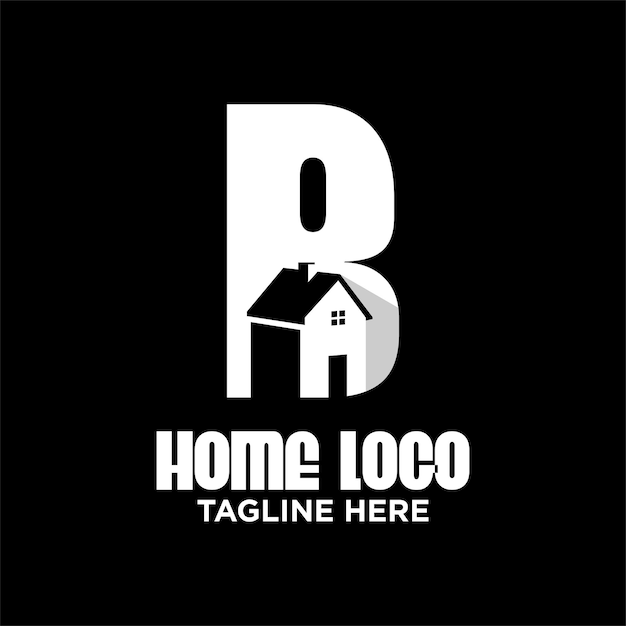 Plik wektorowy litera b dom logo design szablon inspiracji, ilustracji wektorowych.
