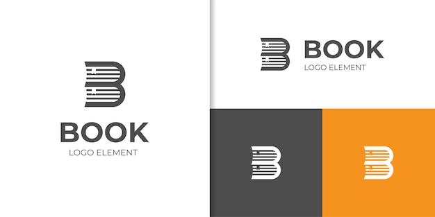 Litera B Książka Logotyp Ikona Element Projektu Book Store Logo Szablon Projektu