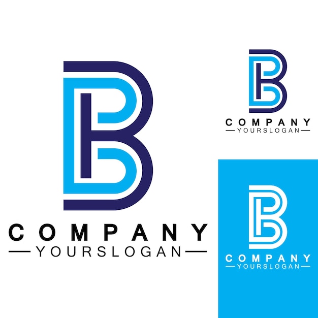 Litera B Logo Wektor Litera B Logo Biznesowenowoczesny Unikalny Projekt Logo Kreatywnego B Minimalna Początkowa Ikona Wektoru B