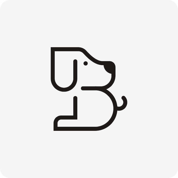 litera b pies logo projekt grafika wektorowa