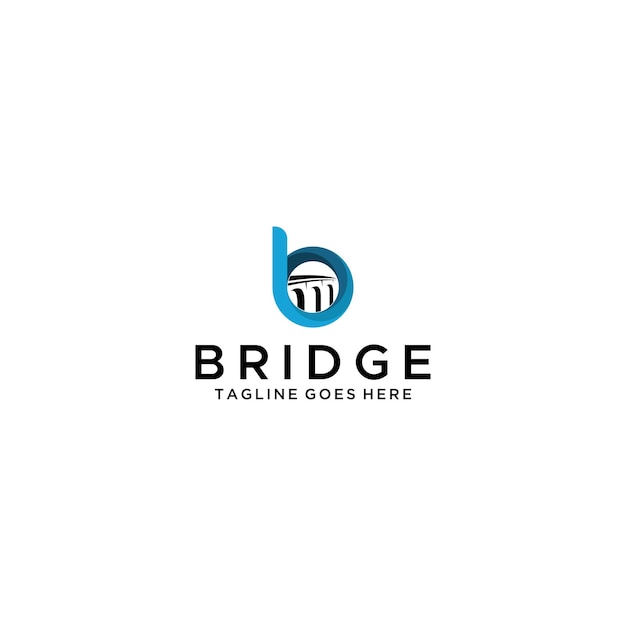 Litera B Początkowy Symbol Mostu Wektor Ikona Logo Design