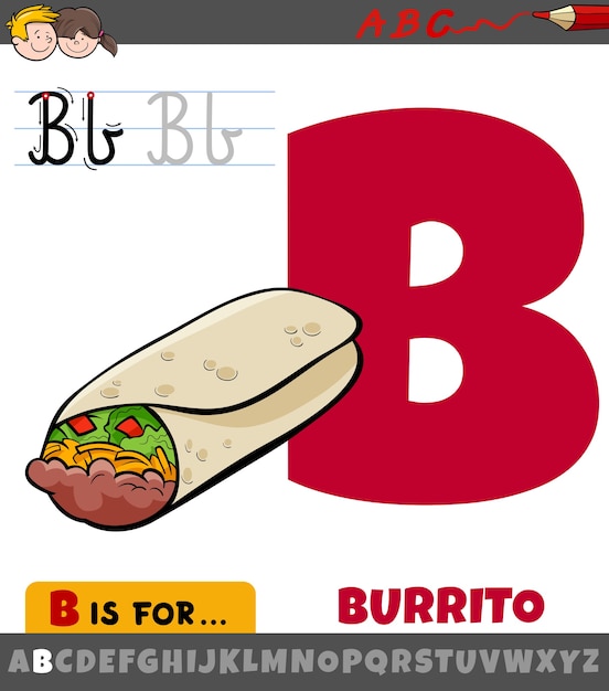 Litera B Z Alfabetu Z Kreskówki Burrito