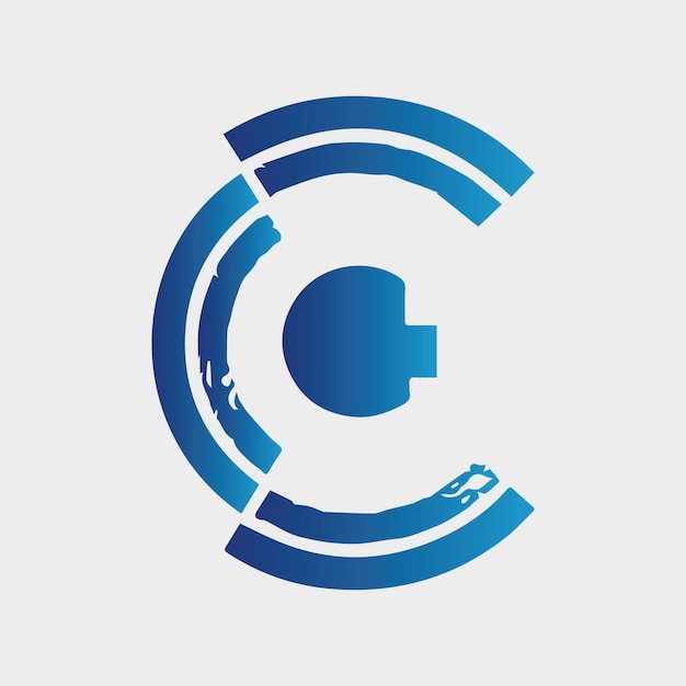 Litera C Logo Gradientowa Kolorowa Ilustracja Szablon Logo Projekt Płaski Szablon Litery C Logo