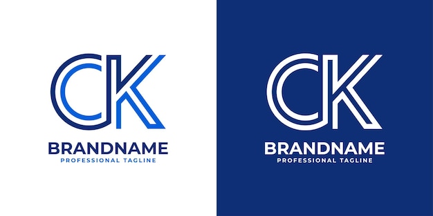Litera CK Line Monogram Logo odpowiednie dla każdej firmy z inicjałami CK lub KC