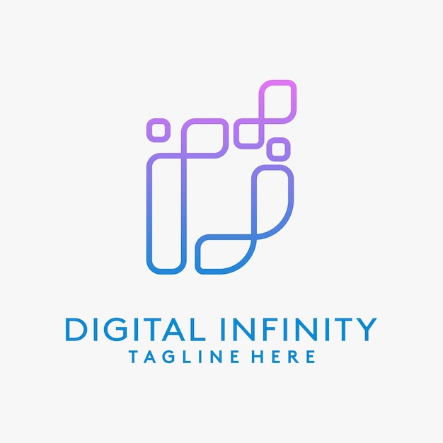 Plik wektorowy litera d dla cyfrowego projektu logo nieskończoności