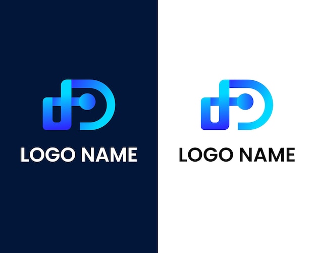 Litera D I P Z Połączeniem Nowoczesnego Szablonu Projektu Logo