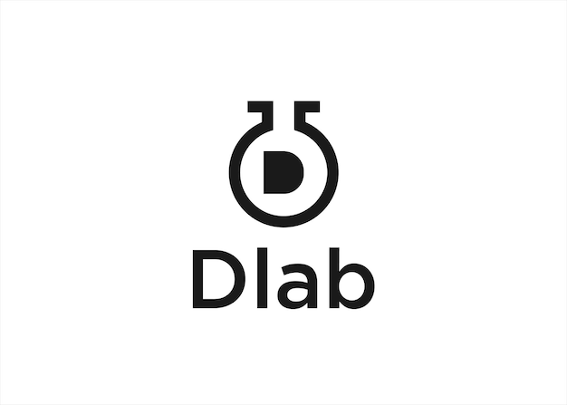 Litera D Lab Logo Projekt Ilustracji Wektorowych