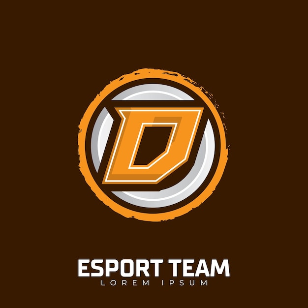 Litera D Logo Esports Szablon Projektu Logo Gracza Maskotka Ilustracja Projekt Z Początkowym Emblematem