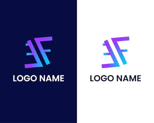 litera e i f kreatywny nowoczesny szablon projektu logo