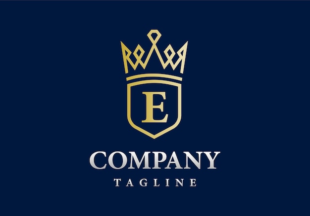 Plik wektorowy litera e królewski luksusowy emblemat logo szablon