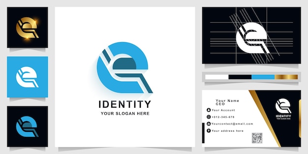 Litera E Lub Szablon Logo Monogramu Z Projektem Wizytówki