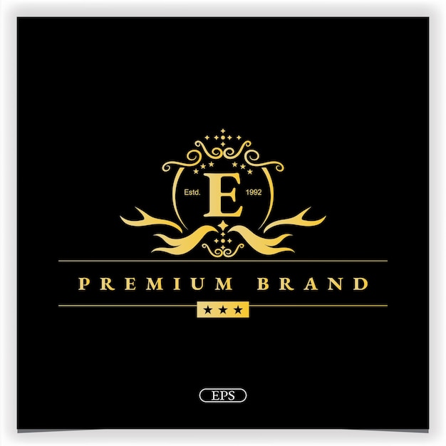 Litera E Złote Logo Premium Elegancki Szablon Wektor Eps 10