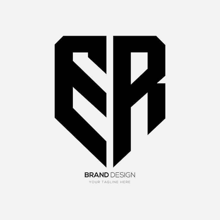 Wektor litera er z nowoczesnym logo monogramu bezpieczeństwa w kształcie tarczy