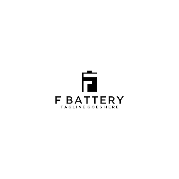 Litera F, Która Składa Się Na Baterię Do Logo Elektroniki I Energii