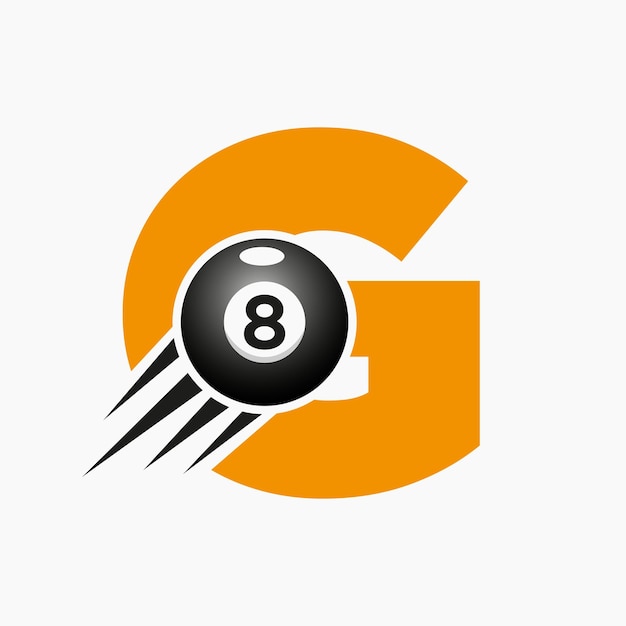 Litera G Bilard Lub Projekt Logo Basenu Dla Sali Bilardowej Lub 8 Ball Pool Club Symbol Vector Template