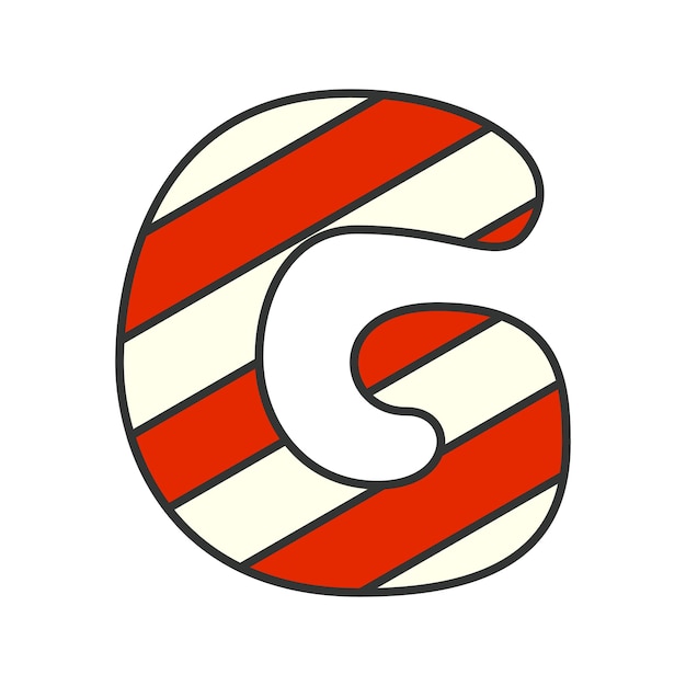 Litera G Candy Cane Ilustracji Wektorowych