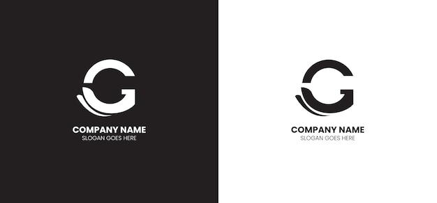 Plik wektorowy litera g czarno-białe logo projektu