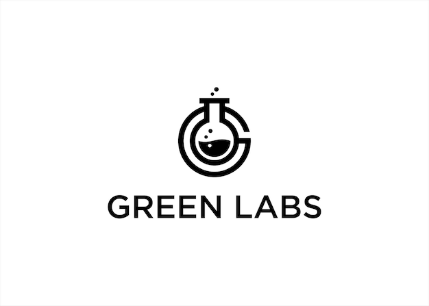 Litera G Lab Logo Projekt Ilustracji Wektorowych