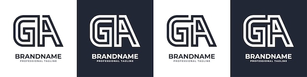 Litera Ga Lub Ag Global Technology Monogram Logo Odpowiednie Dla Każdej Firmy Z Inicjałami Ga Lub Ag