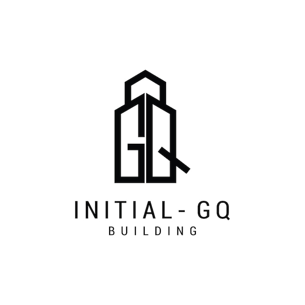 Plik wektorowy litera gq logo ikona projekt szablon budynku wektor premium wektor premium wektorów