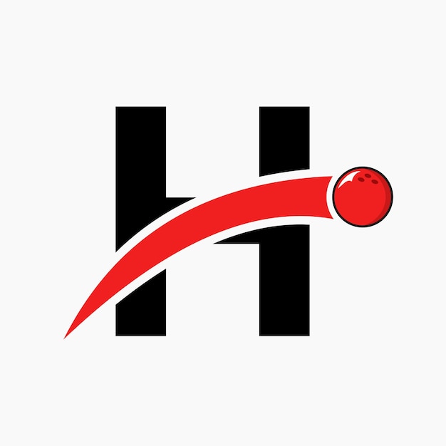 Litera H Bowling Logo Kula Do Kręgli Symbol Z Ruchomą Ikoną Kuli