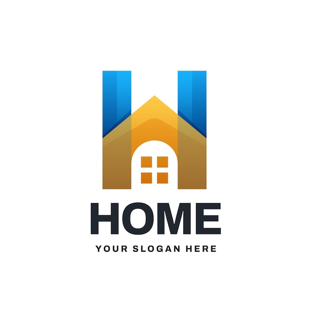 Plik wektorowy litera h house gradient logo wektor ikona ilustracja