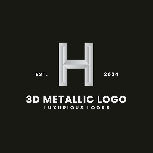 Litera H Monochromatyczne Logo 3d Concept Royal I Classic Branding