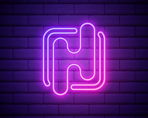 Litera H Neon Logo Szablon Projekt Wektor Godło Projekt Koncepcja Kreatywny Symbol Ikona Na Białym Tle Na Ceglany Mur