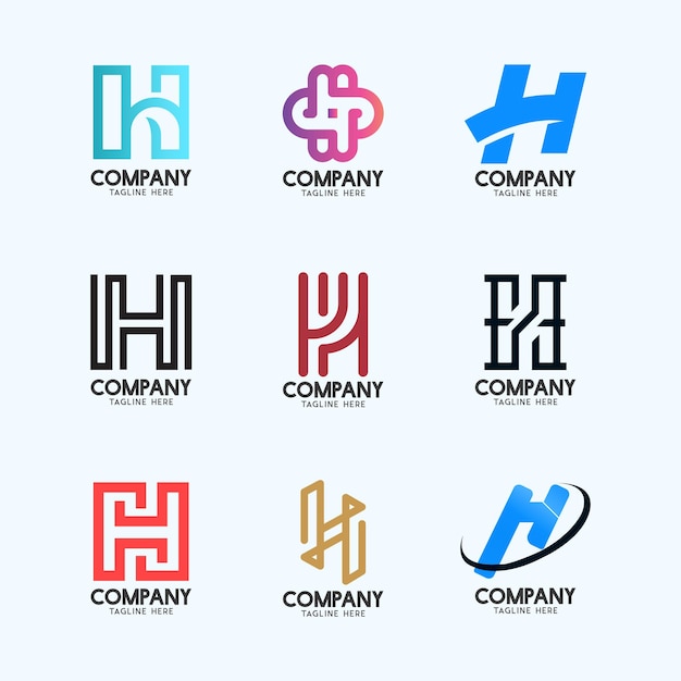 Litera H Nowoczesna Kolekcja Pomysłów Na Logo Alfabet Logotyp Geometryczny