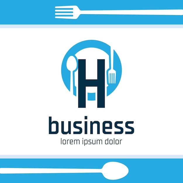 Litera H Projektowanie Logo żywności I Napojów Restauracja Kawiarni Ikona Ilustracja Na Białym Tle