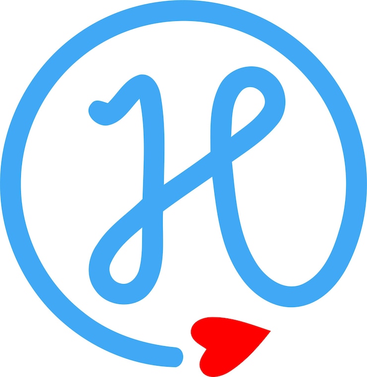 Wektor litera h z logo serca i miłości znak