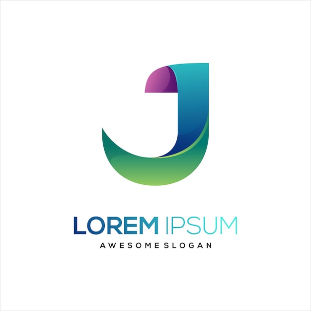 Litera J logo kolorowa abstrakcyjna ilustracja