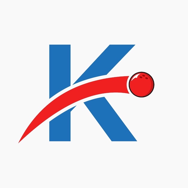 Litera K Bowling Logo Kula Do Kręgli Symbol Z Ruchomą Ikoną Kuli