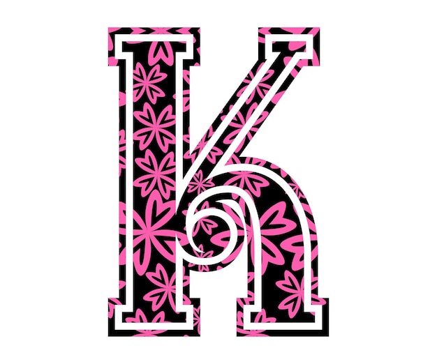 Plik wektorowy litera k, valentine alphabet monogram sublimation vector file design, na kubek, t-shirt, wazon, poduszkę