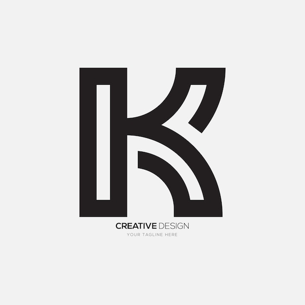 Litera K Z Elegancką Koncepcją Kreatywną, Płaskim Logo Mody Z Monogramem