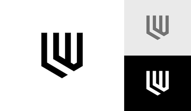 Plik wektorowy litera lw początkowy monogram godło logo wektor projektu