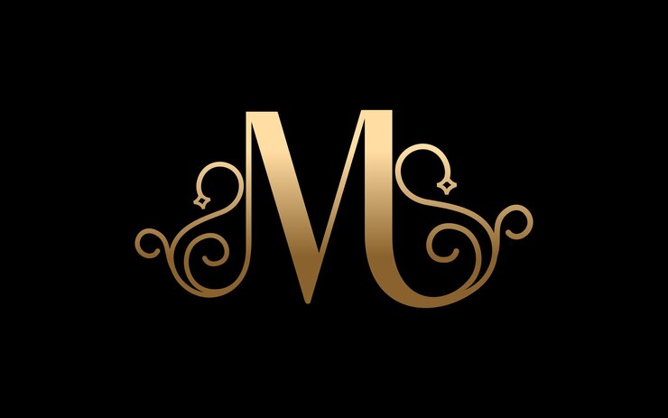 Wektor litera m elegancki luksusowy projekt logo