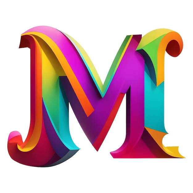 Litera M Logo Kolorowy Szablon Projektu Gradientu