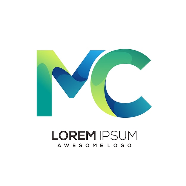 Litera MC początkowe logo gradient kolorowe abstrakcyjne