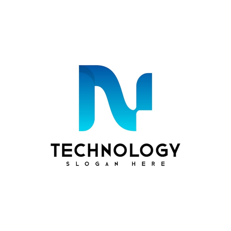 Wektor litera n i wektor logo technologii