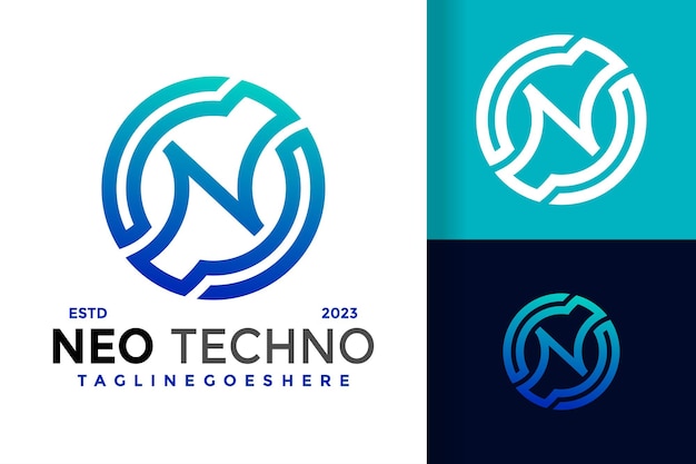 Plik wektorowy litera n neo technology projekt logo wektor symbol ikona ilustracja