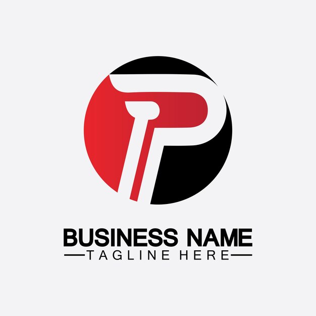 Litera P Logo wektor ilustracja projektu