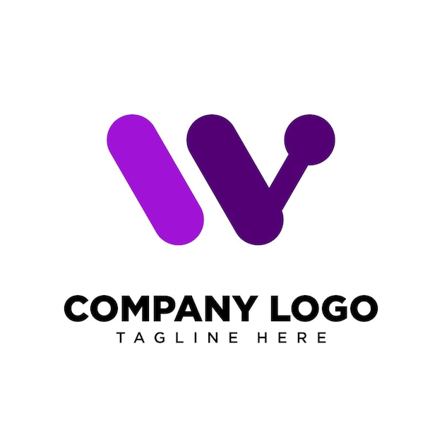 Plik wektorowy litera projektu logo w, odpowiednia dla firmy, społeczności, logo osobiste, logo marki